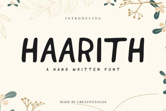 Haarith Font: Blending Handmade Charm with Modern Design
