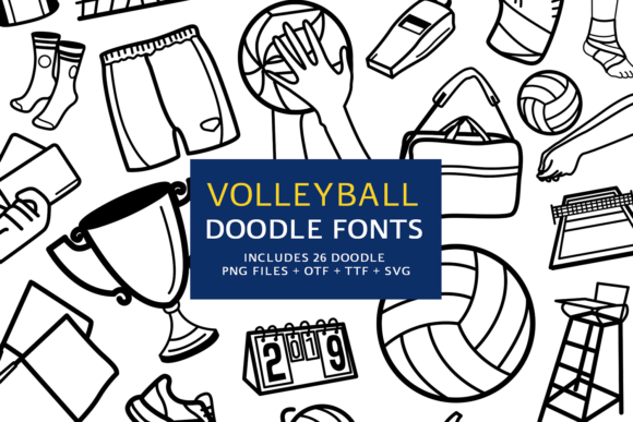 Unleash Creative Energy with the Volleyball Doodle Font